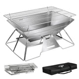Levede Portable Folding BBQ Charcoal Grill Silver-2006732907665821696