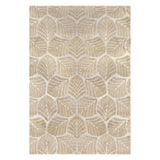 Marlow Floor Rug Soft Embossed Carpet Non Slip Plush Shaggy Rugs Leaf Pattern - Extra Image