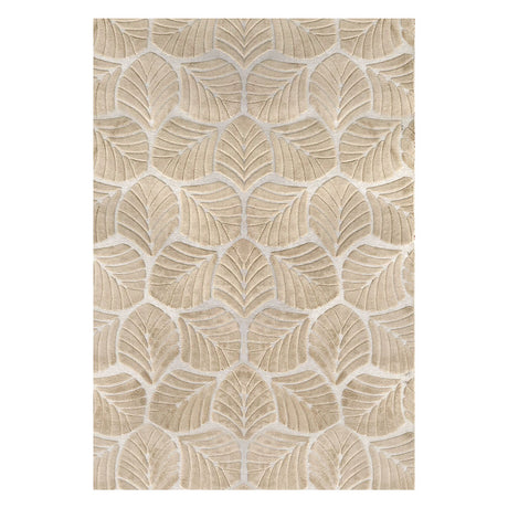 Marlow Floor Rug Soft Embossed Carpet Non Slip Plush Shaggy Rugs Leaf Pattern-1954802391383674880
