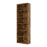 Levede 6 Tier Book Shelf Adjustable Shelves Walnut - Extra Image