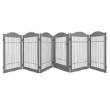 PaWz 6 Panels Pet Dog Playpen Puppy Grey-2006732991824531456
