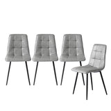 Levede 4x Dining Chairs Kitchen Chair Grey Faux Leather-2006733265016328192