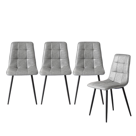Levede 4x Dining Chairs Kitchen Chair Grey Faux Leather-2006733265016328192