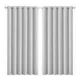 2x Blockout Curtains Panels 3 Layers Grey - Close-Up Angle