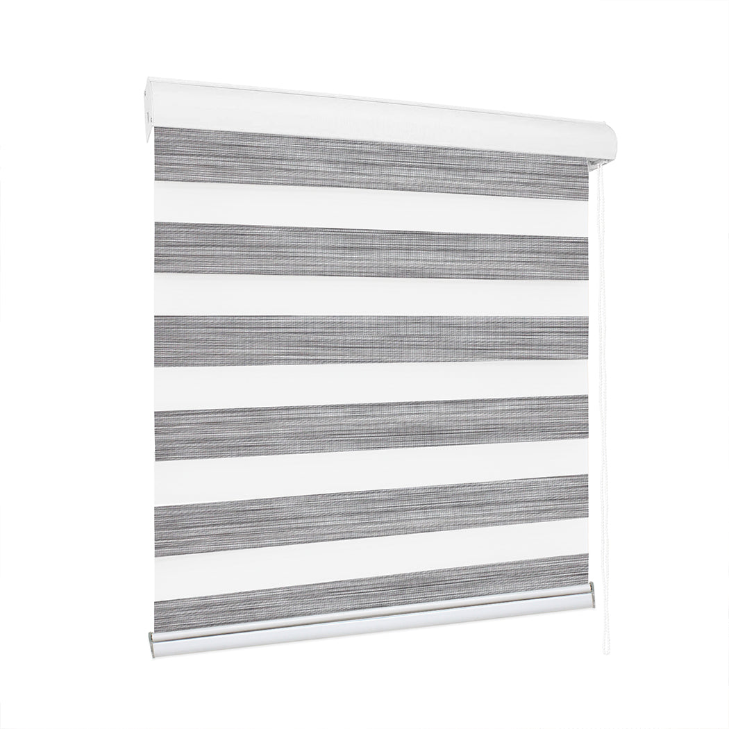 Marlow Blackout Zebra Roller Blind Curtains 180x210 Grey-2018816836891709440