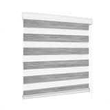 Marlow Blackout Zebra Roller Blind Curtains 180x210 Grey - Low Angle