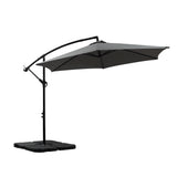 Mountview 3M Outdoor Umbrella Cantilever Grey With Base - Low Angle