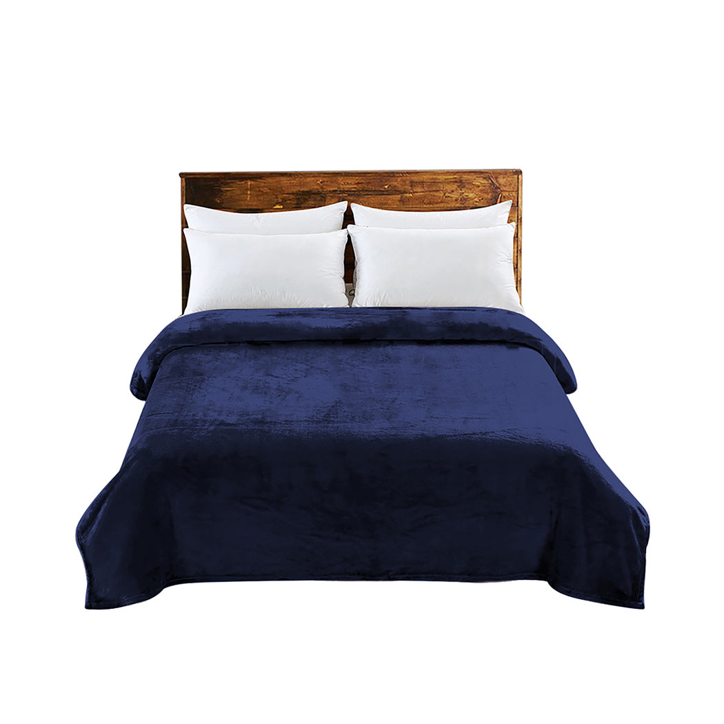 DreamZ 320GSM 220x240cm Ultra Soft Mink Navy Queen-2018816639612620800