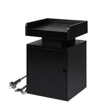 Levede Bedside Table USB Charger Outlet RGB Black - Low Angle