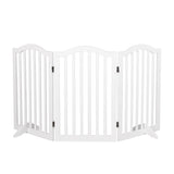 PaWz Wooden Pet Gate Dog Fence Safety White - Low Angle
