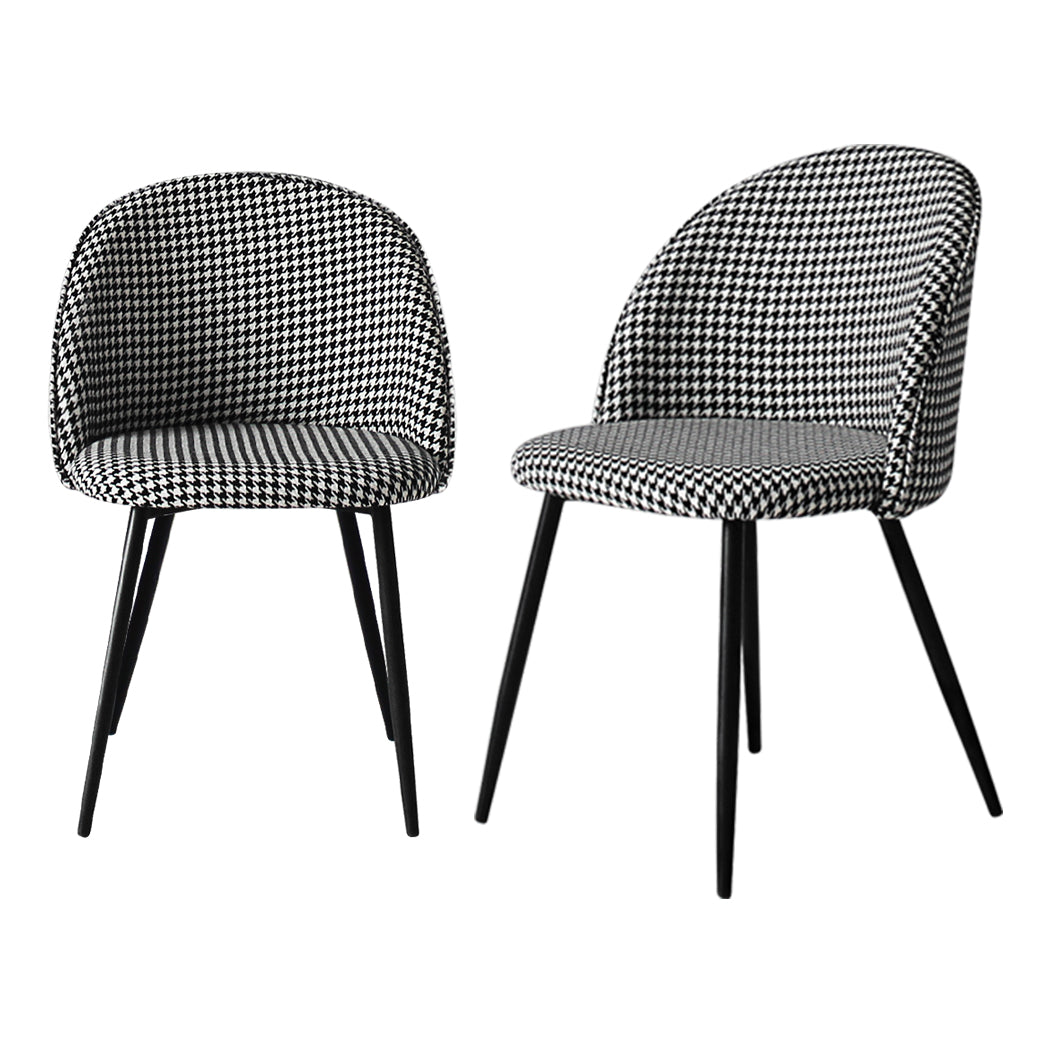 Levede 2x Dining Chairs Kitchen Cafe Black and White-2006733258737455104