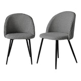 Levede 2x Dining Chairs Kitchen Cafe Black and White-2006733258737455104