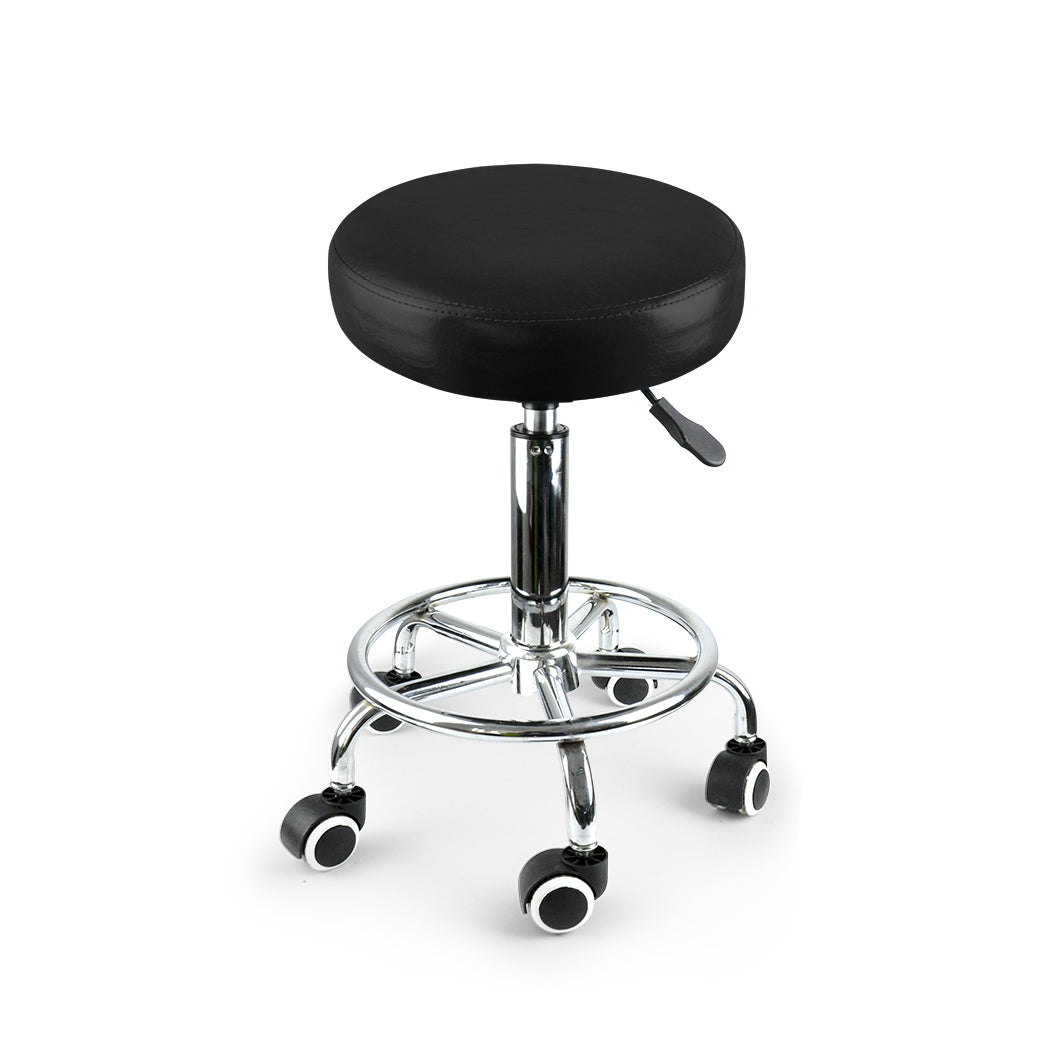 Levede Salon Stool Swivel Bar Stools Black-1954802612637405184