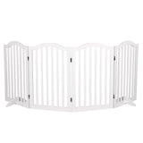 PaWz Wooden Pet Gate Dog Fence Safety White - Low Angle