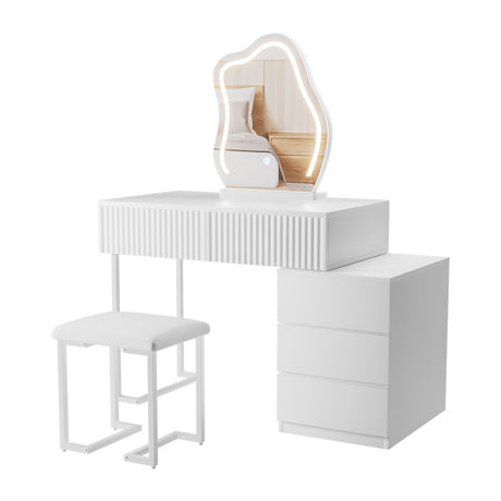 Levede Dressing Table Stool Set with Mirror Led-2018816900406054912