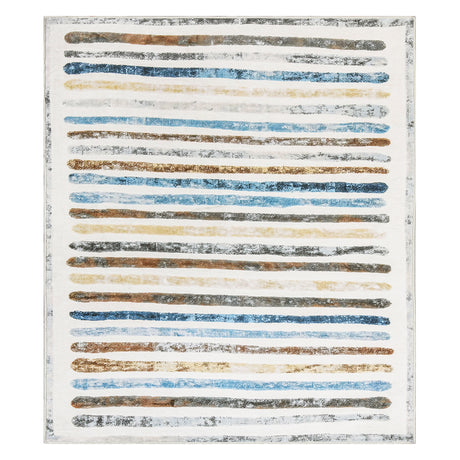 Marlow Floor Rug Short Pile Washable Carpet Soft Plush Non Slip Stripe 200x230-2006732847288815616