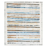Marlow Floor Rug Short Pile Washable Carpet Soft Plush Non Slip Stripe 200x230 - Low Angle