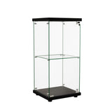 Stacked Display Cabinet Collection Storage Tempered Glass 2 Tier With Lock Black - Extra Image