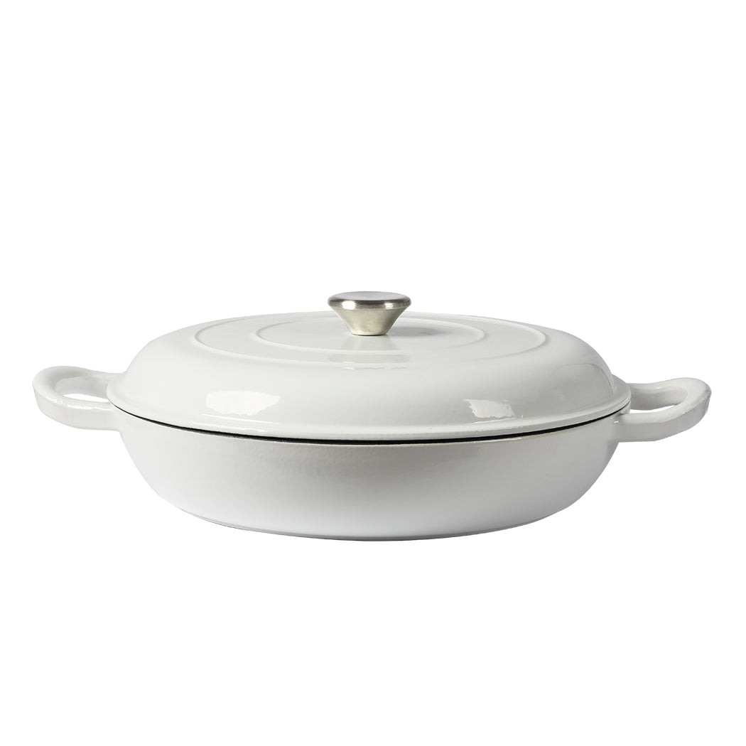 TOQUE 3.5L Enamel Dutch Oven Pan in White Colour-2018816806898241536