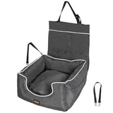 PaWz Dog Car Booster Seat Belt Pet Backrest Grey - Low Angle