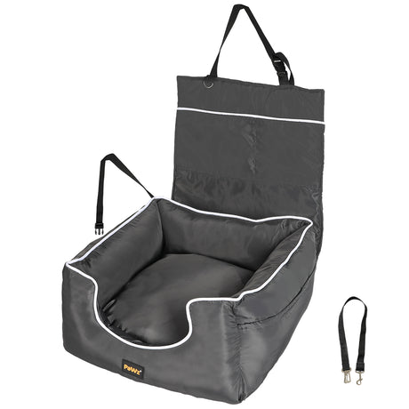PaWz Dog Car Booster Seat Belt Pet Backrest Grey-2018816730658377728