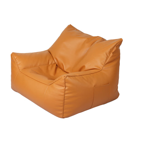 Marlow Bean Bag Chair Cover PU Indoor Brown-2006733218082066432