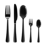 Stainless Steel Cutlery Set Travel Knife Black - Low Angle