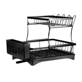 TOQUE Detachable Dish Drying Rack Cutlery Black - Low Angle