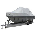 12-14 FT Boat Cover Trailerable Weatherproof Grey 14FT - Low Angle