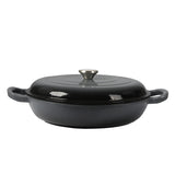 3.5L Enamel Dutch Oven Pan in Black Colour - Low Angle