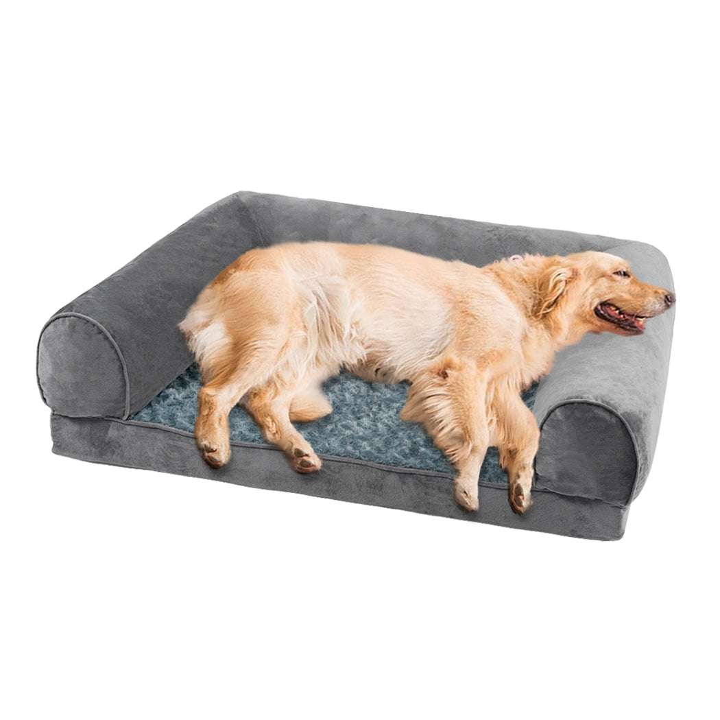 PaWz Pet Bed Sofa Dog Bedding Soft Warm L Cover Grey Cover Large-2018816647598575616