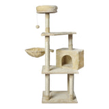 PaWz Cat Tree Toy Scratching Post Scratcher Beige - Low Angle