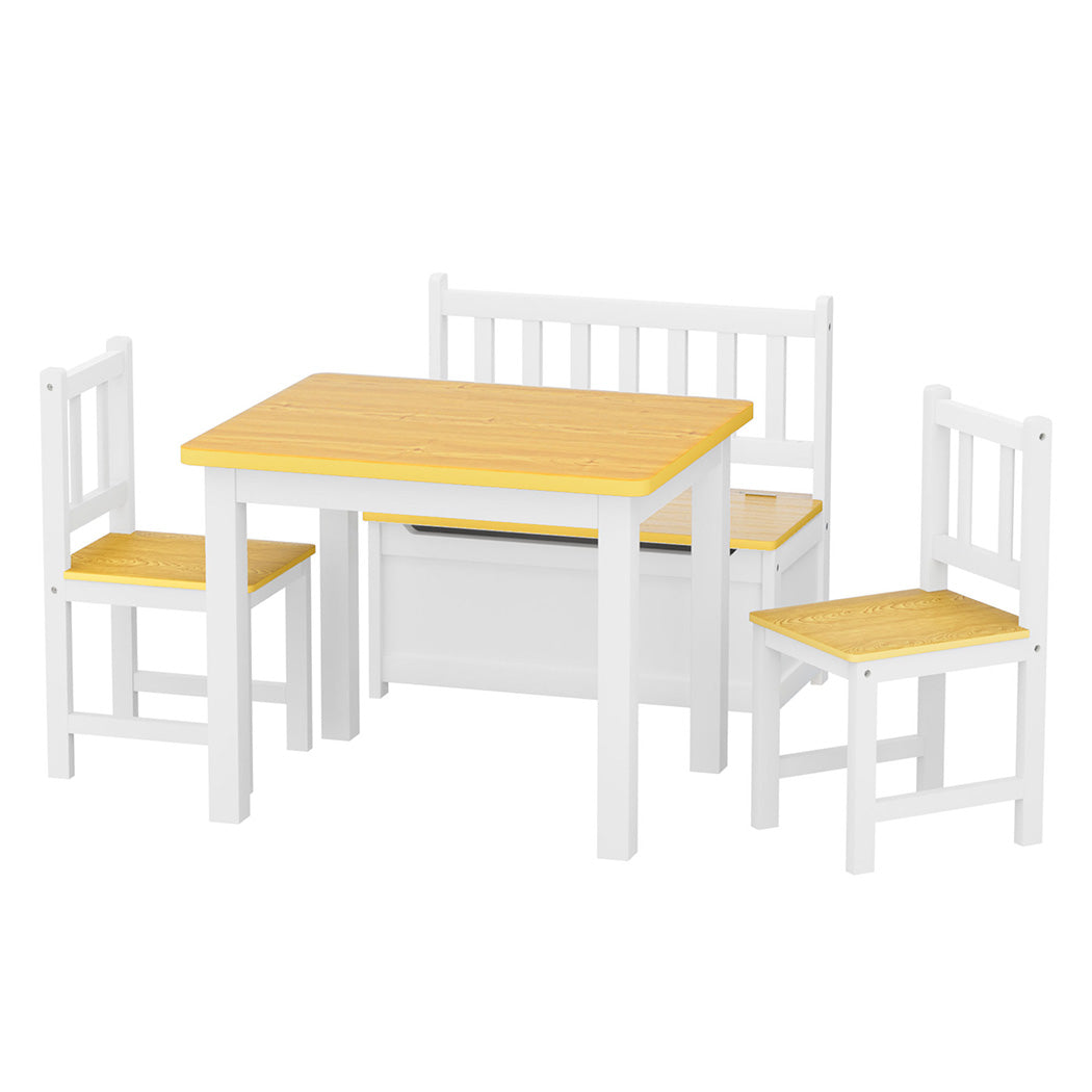 Bopeep Kids Table and Chairs Set Wooden Study Play 4PCS-2006732702346252288