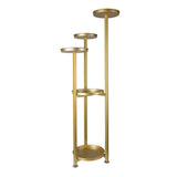 Levede Plant Stand Outdoor Indoor Flower Gold Large - Low Angle