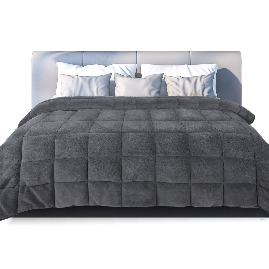 DreamZ Quilt Doona Comforter Blanket Grey Super King-2006733014490550272