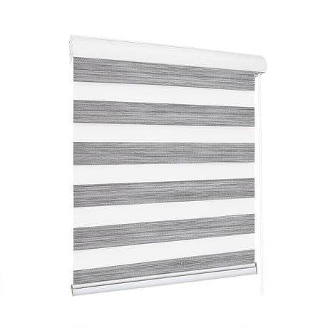 Marlow Blackout Zebra Roller Blind Curtains 90x210 Grey-2018816733489532928