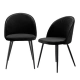 Levede 2x Dining Chairs Kitchen Cafe Black - Low Angle