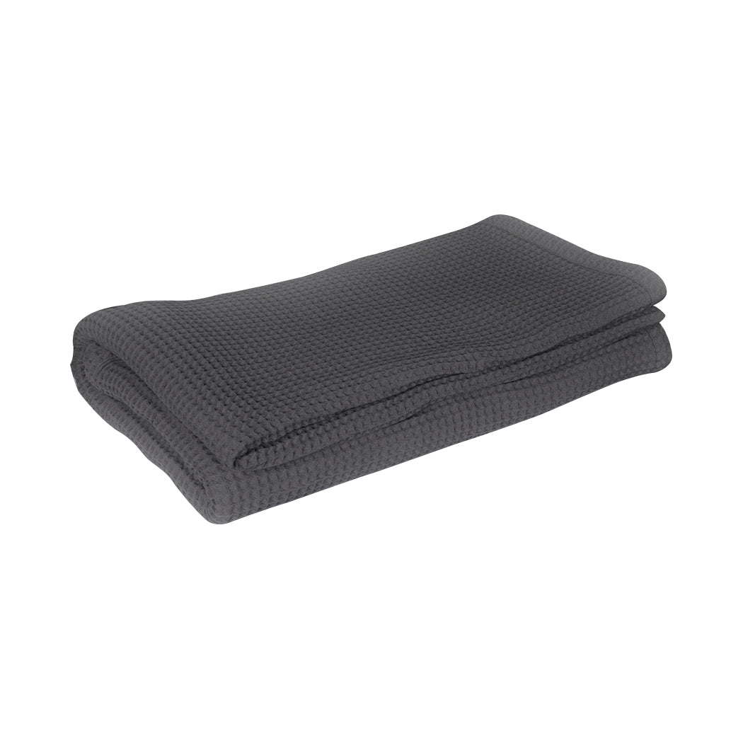 DreamZ Throw Blanket Cotton Waffle Blankets Grey Single-2018816707208024064