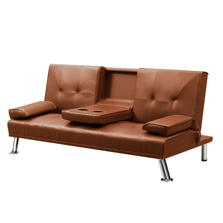 Levede Sofa Bed Adjustable Recliner Brown-2006733286713462784