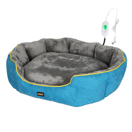 PaWz Electric Pet Heater Bed Heated L Blue Large-1954802542928072704