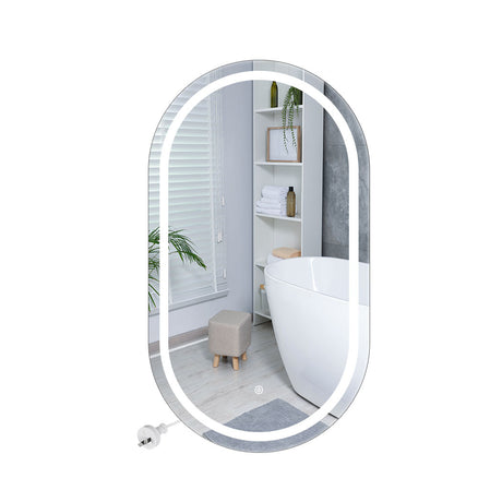 EMITTO LED Wall Mirror Oval Anti-fog 50x75cm-2018816856063873024
