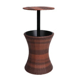 Levede Cooler Ice Bucket Table Bar Outdoor Black and brown - Low Angle