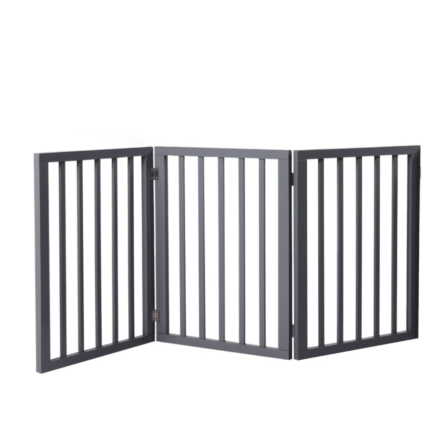 Wooden Pet Gate Dog Fence Retractable Grey 2000x 3MM-2006732963190018048