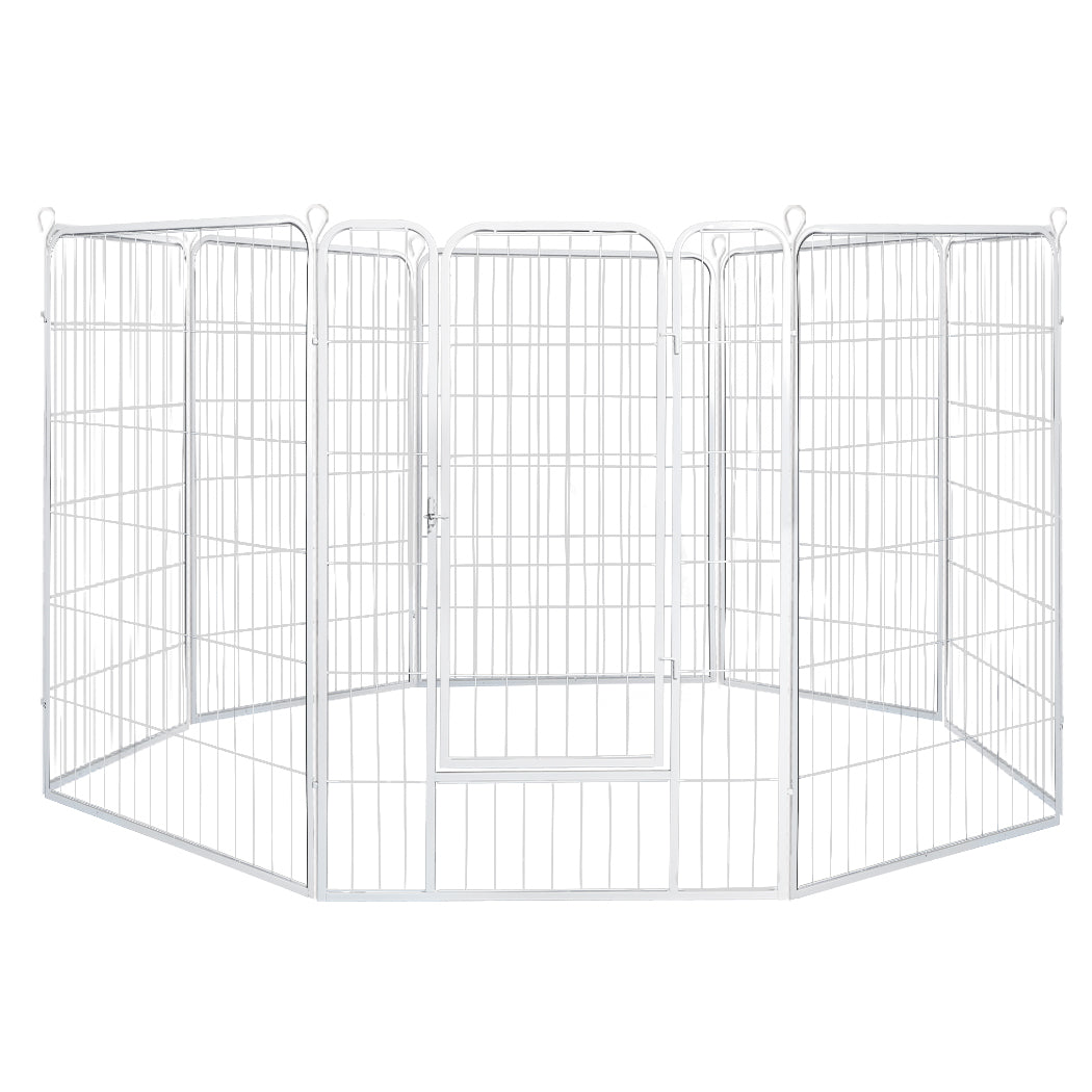 PaWz 8 Panel 48'' Pet Dog Playpen Puppy White 4kg chicken-2006733297018867712