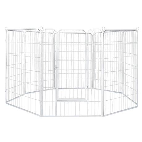 PaWz 8 Panel 48'' Pet Dog Playpen Puppy White 4kg chicken-2006733297018867712
