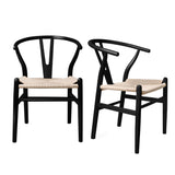 Levede 2x Dining Chairs Wooden Hans Black-2018816937357873152