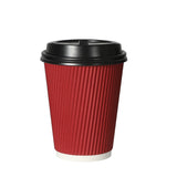 200 Pcs 16oz Disposable Takeaway Coffee Red - Low Angle