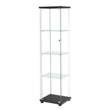 Stacked Display Storage Cabinet Glass Black - Extra Image