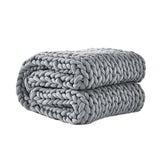 Dreamz Knitted Weighted Blanket Chunky Grey Kids - Low Angle