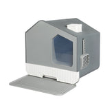 PaWz Fully Enclosed Cat Litter Box Mat Grey - Low Angle